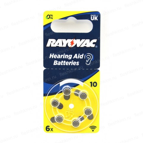 Батарейка Rayovac ZA10 BP6 (60)