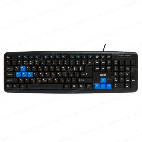 Клавиатура проводная Dialog Multimedia KM-025U, чёрный/синий (USB)