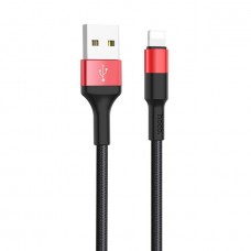Кабель USB - 8pin Hoco X26 черный/красный, 1м