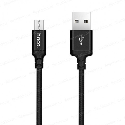 Кабель USB - microUSB Hoco X14 черный, 2м