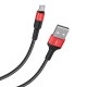 Кабель USB - microUSB Hoco X26 черный/красный, 1м