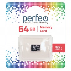 Карта памяти Perfeo microSDXC 64GB class10 UHS-I
