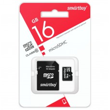Карта памяти SmartBuy microSDHC 16GB class10 + SD адаптер