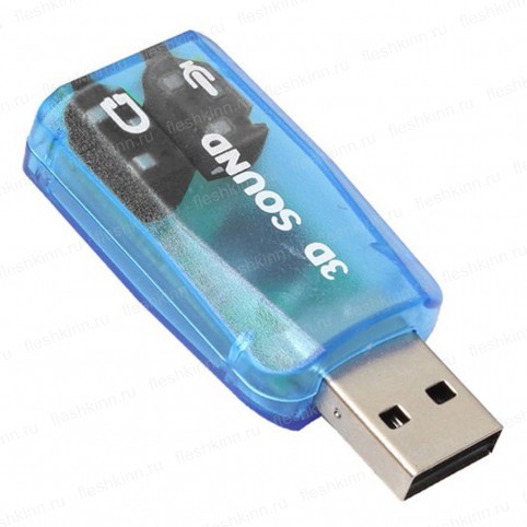 Адаптер USB A(M) - 2 x Jack3.5 (F) NoName A803BL