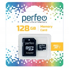 Карта памяти Perfeo microSDXC 128GB class10 UHS-I + SD адаптер