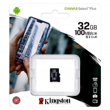 Карта памяти Kingston Canvas Select Plus microSDHC 32GB class10 UHS-I A1 (100MB/s)