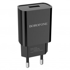 Зарядное устройство Borofone BA20A Sharp, черный (1xUSB, 2.1A)