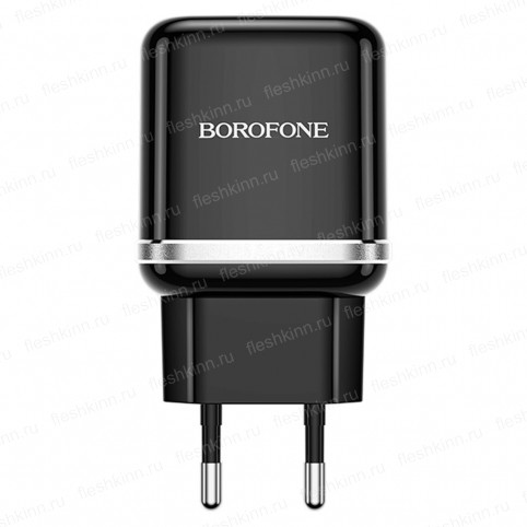 Зарядное устройство Borofone BA36A High speed, черный (QC, 1xUSB, 3A)