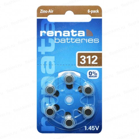 Батарейка Renata ZA312 BP6 (60)