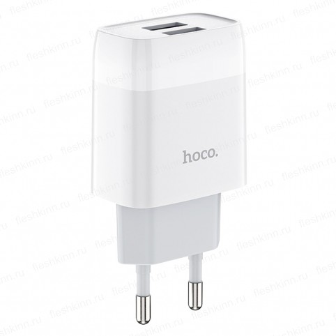 Зарядное устройство Hoco C73A, белый (2xUSB, 2.4A)