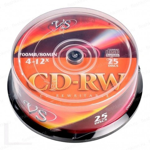 Диск CD-RW VS 700Mb 4-12x CB25