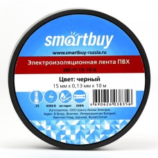 Изолента SmartBuy 0.13x15мм-10м SBE-IT-15-10b (10)