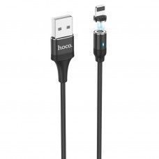 Кабель USB - 8pin Hoco U76 магнитный, черный, 1.2м