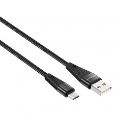 Кабель USB - microUSB Borofone BU10 Pineapple черный, 1.2м