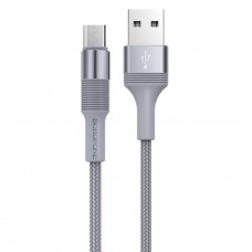 Кабель USB - microUSB Borofone BX21 Outstanding серый, 1м