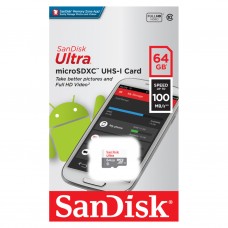 Карта памяти SanDisk microSDXC 64GB class10 UHS-I (100MB/s)