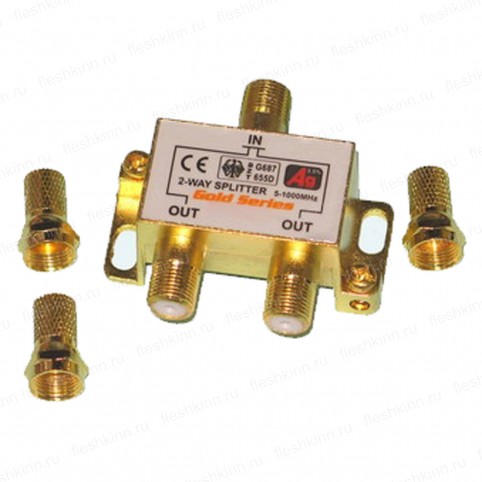 Антенный разветвитель F(F)-2xF(F) Alencom Gold (03-008) 5-1000 MHz