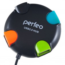 USB Хаб Perfeo PF-VI-H020 (PF_4283), 4xUSB2.0, чёрный