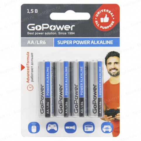 Батарейка GoPower AA, LR06 BP4 (48)