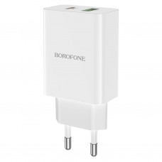 Зарядное устройство Borofone BA56A Lavida, белый (PD+QC3.0, 1xUSB, 1xUSB-C, 18W)