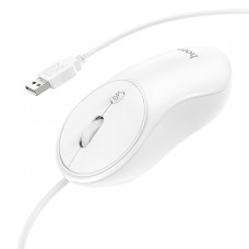Мышь проводная Hoco GM13, белый (USB)