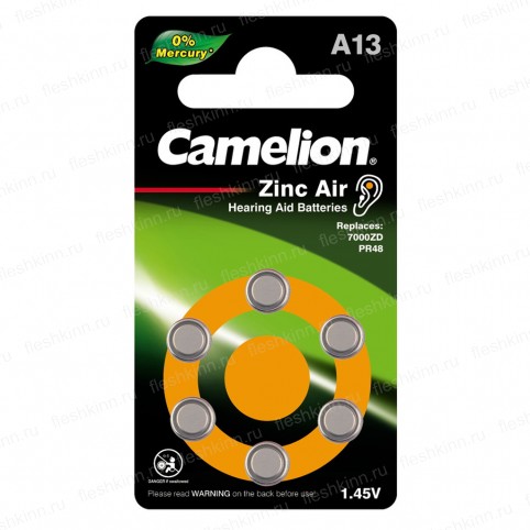 Батарейка Camelion ZA13 BP6 (60)