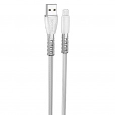 Кабель USB - microUSB Borofone BU31 Clear shadow серебристый, 1м