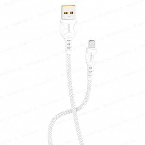 Кабель USB - microUSB Denmen D06V белый, 1м