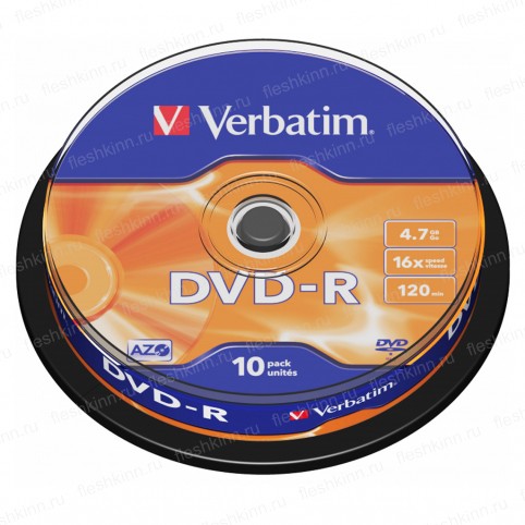 Диск DVD-R Verbatim 4.7GB 16x CB10