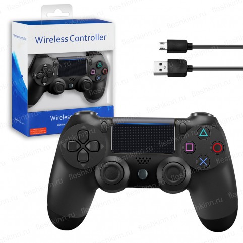 Геймпад беспроводной PS 4 G2 (no logo), чёрный, коробка (PS4)