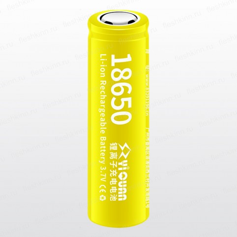 Аккумулятор Yiquan 18650, 1200mAh, Flat Top, светло-жёлтый