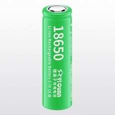 Аккумулятор Yiquan 18650, 1500mAh, Flat Top, зелёный