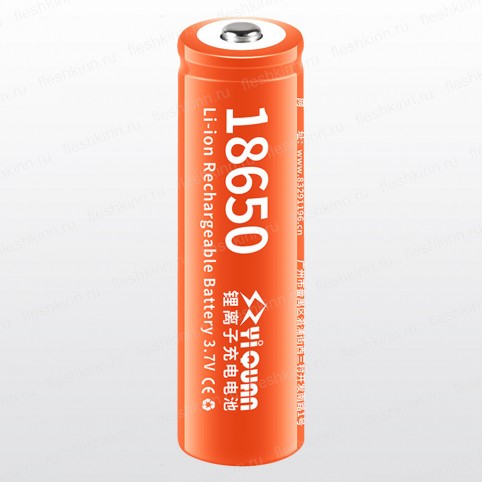 Аккумулятор Yiquan 18650, 2200mAh, Button Top, оранжевый