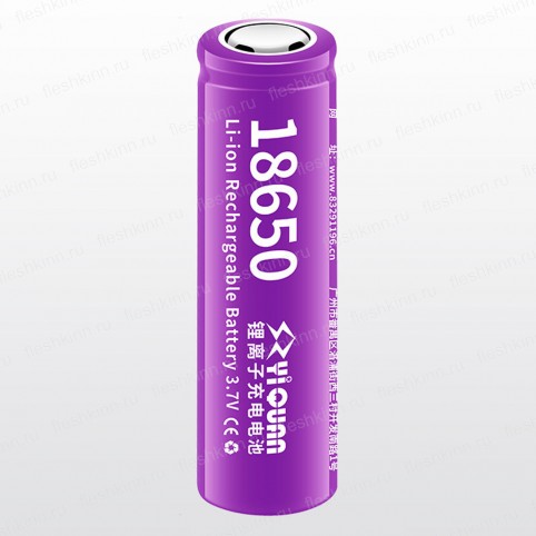 Аккумулятор Yiquan 18650, 3000mAh 3C, Flat Top, фиолетовый