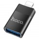 Адаптер OTG 8pin(M) - USB(F) Hoco UA17, чёрный