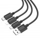 Кабель USB - microUSB/8pin/Type-C Hoco X74 чёрный, 1м