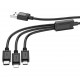 Кабель USB - microUSB/8pin/Type-C Hoco X74 чёрный, 1м