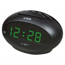 Часы-будильник VST 711/4, чёрный/зелёный