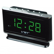 Часы-будильник VST 721/4, чёрный/ярко-зелёный