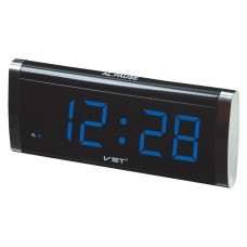 Часы-будильник VST 730/5, чёрный/ярко-синий