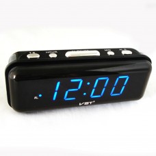 Часы-будильник VST 738/5, чёрный/ярко-синий