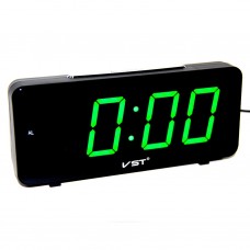 Часы-будильник VST 763/4, чёрный/ярко-зелёный