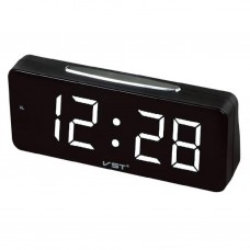 Часы-будильник VST 763/6, чёрный/белый
