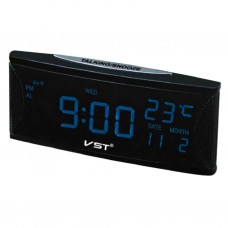 Часы-будильник VST 719W/5, чёрный/ярко-синий