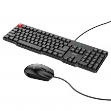 Комплект проводной клавиатура + мышь Hoco GM16, чёрный (USB)