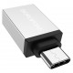 Адаптер Type-C(M) - USB A(F) Borofone BV3, серебристый
