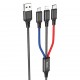 Кабель USB - microUSB/8pin/Type-C Hoco X76 чёрный/красный/синий, 1м