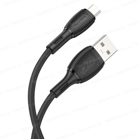 Кабель USB - microUSB Borofone BX86 Advantage чёрный, 1м