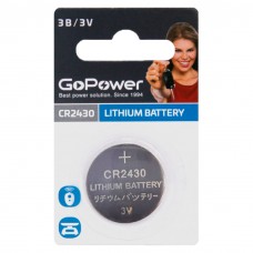 Батарейка GoPower CR2430 BP1 (40)