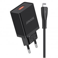 Зарядное устройство Jokade JB022, чёрный (1xUSB, 5A, кабель 8pin)